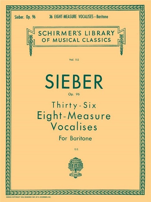 36 eight-measure vocalises op.96 for baritone