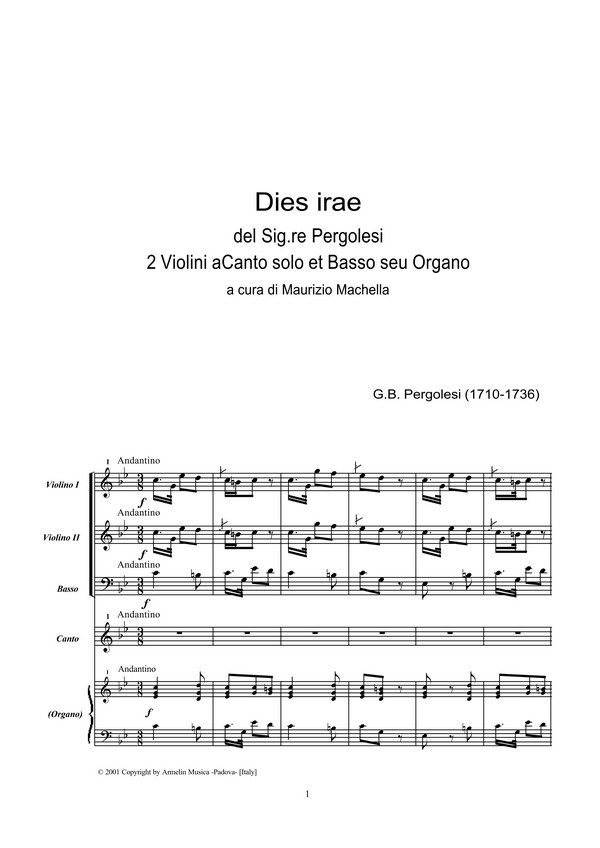 Dies irae per canto solo,