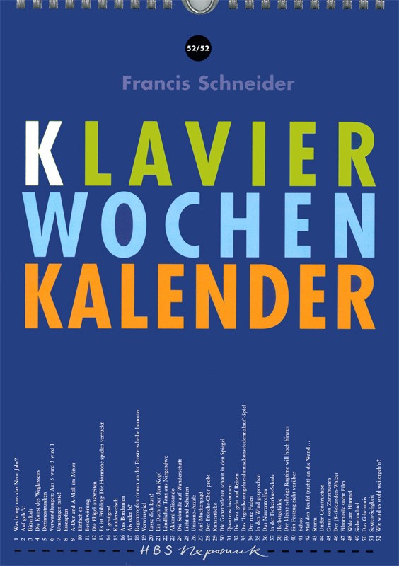 Klavier Wochenkalender - 52 pianistische Knacknüsse fürs ganze Jahr