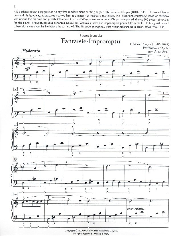 Fantaisie Impromptu for easy piano