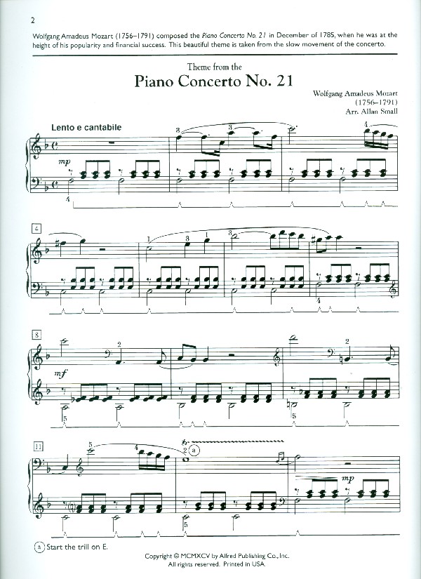 Theme from the piano concerto no.21