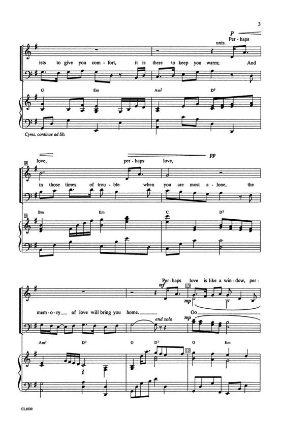 Perhaps love for mixed chorus accompanied