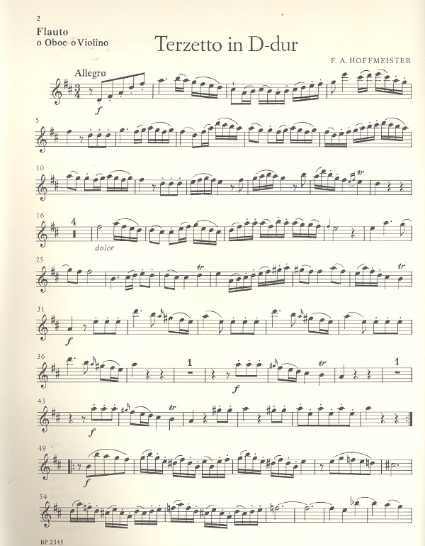 Terzetto D-Dur für Flöte (Violine),