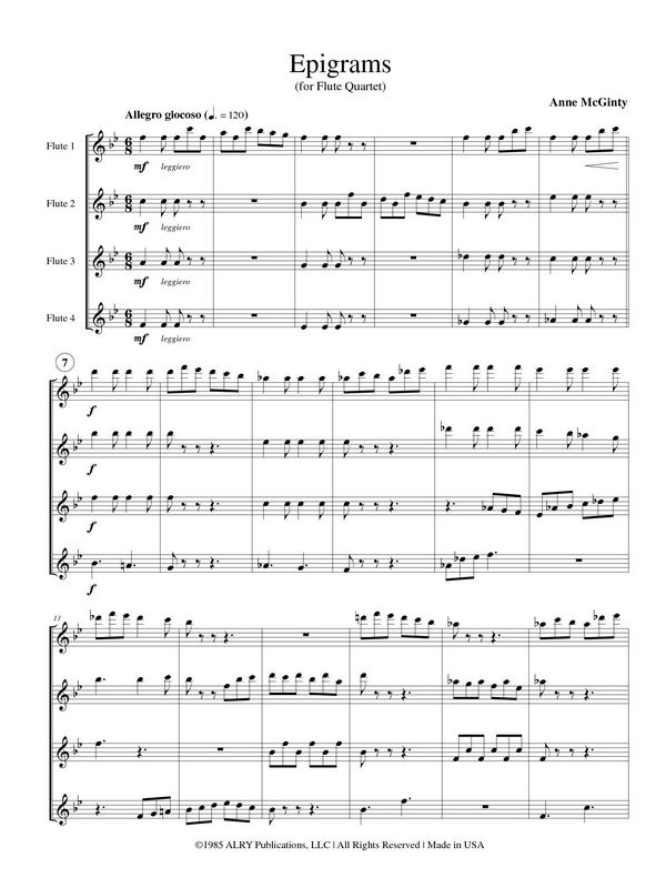 Epigrams for flute