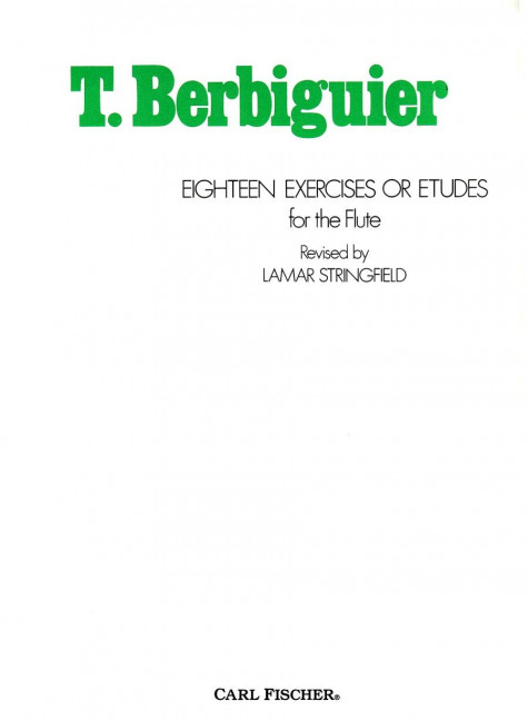 18 exercises or etudes for the flute