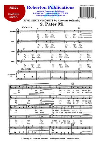 Pater mi for mixed chorus