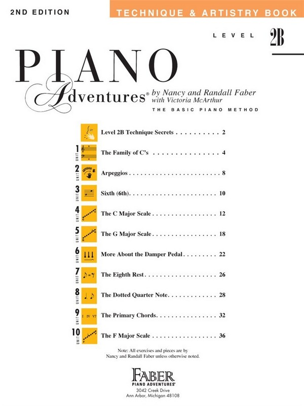 Piano Adventures level 2B technique