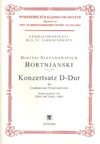 Konzertsatz D-Dur für Cembalo und