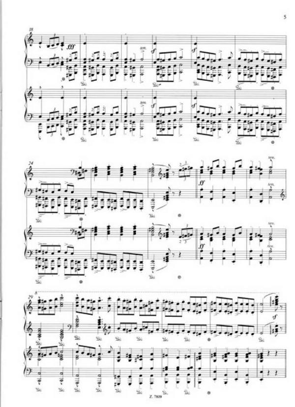 Rakoczi-Marsch für 2 Klaviere zu 4 Händen