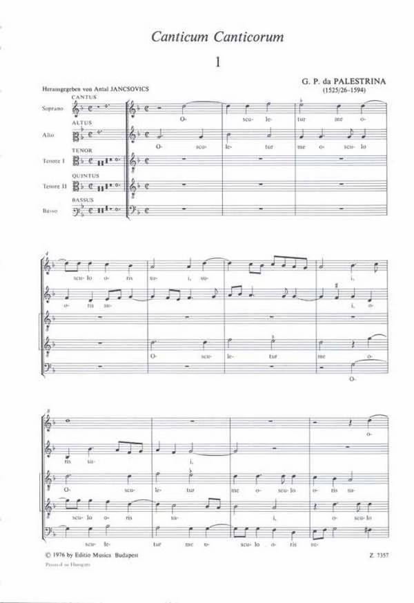 Canticum canticorum (29 Motetten)