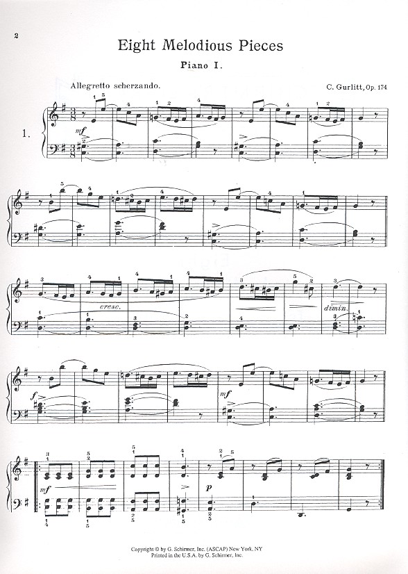 8 melodious pieces op.174