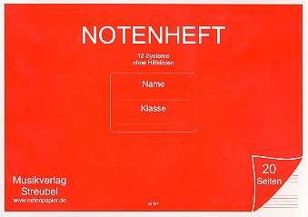 Notenheft Din A5 quer 6 Systeme ohne Hilfslinien