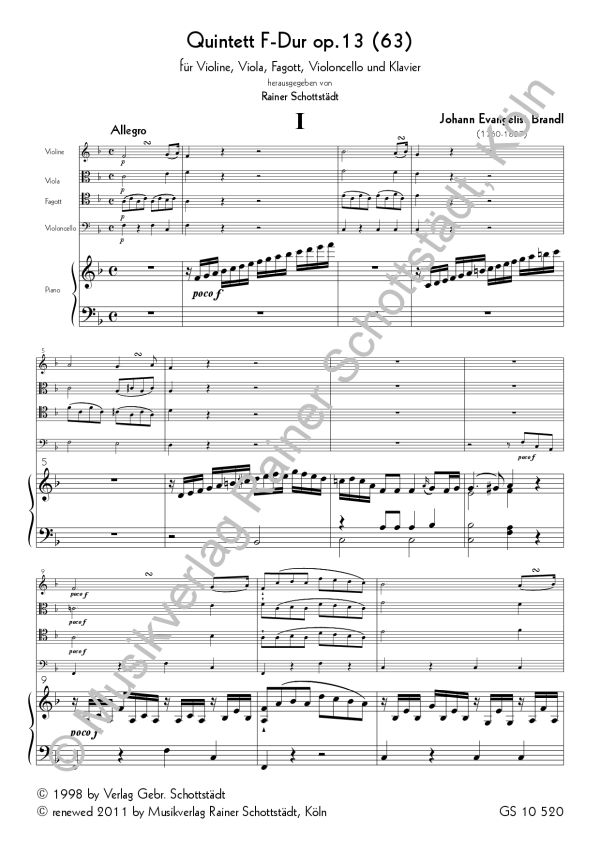 Quintett F-Dur op.63 (13) für