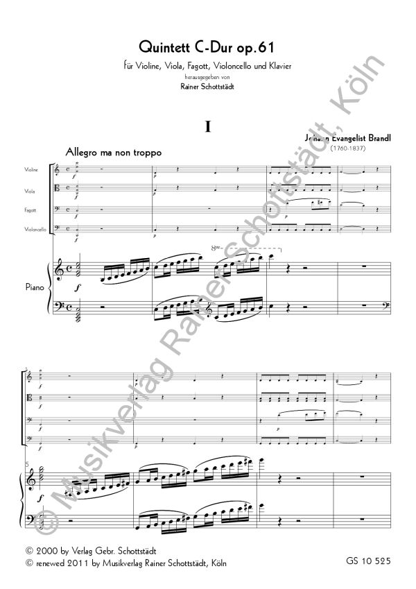 Quintett C-Dur op.61 für