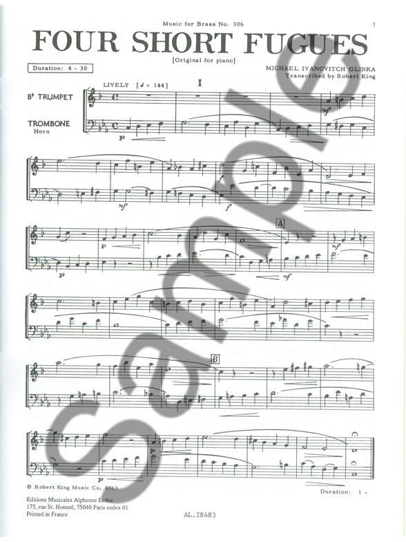 4 short fugues for trumpet and trombone