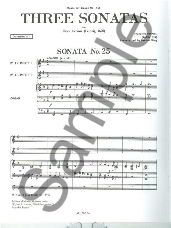 3 sonatas pour 2 trumpets et orgue