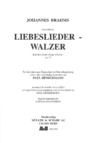 Auswahl aus Liebeslieder-Walzer op.52 (dt/en)