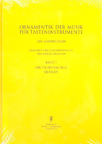 Ornamentik der Musik für Tasteninstrumente Band 1