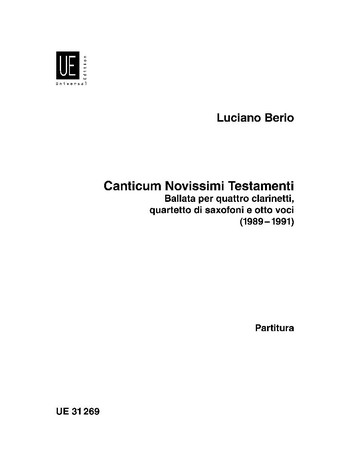 Canticum novissimi testamenti für