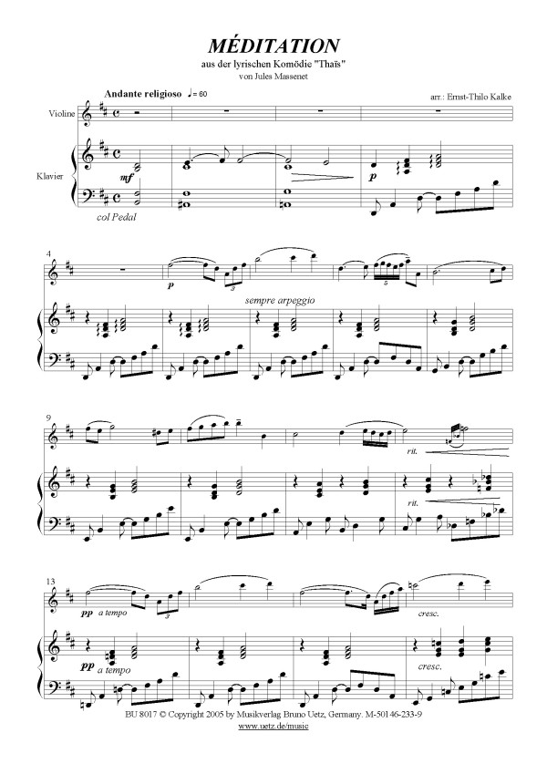 Méditation from the lyric comedy "Thais"