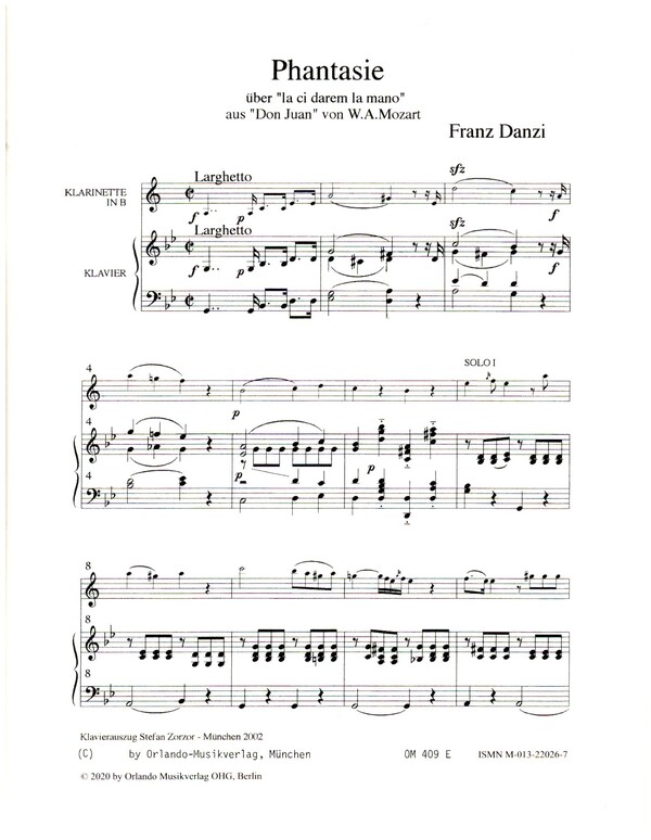 Phantasie über "Lá ci darem la mano" aus "Don Juan" von W.A. Mozart