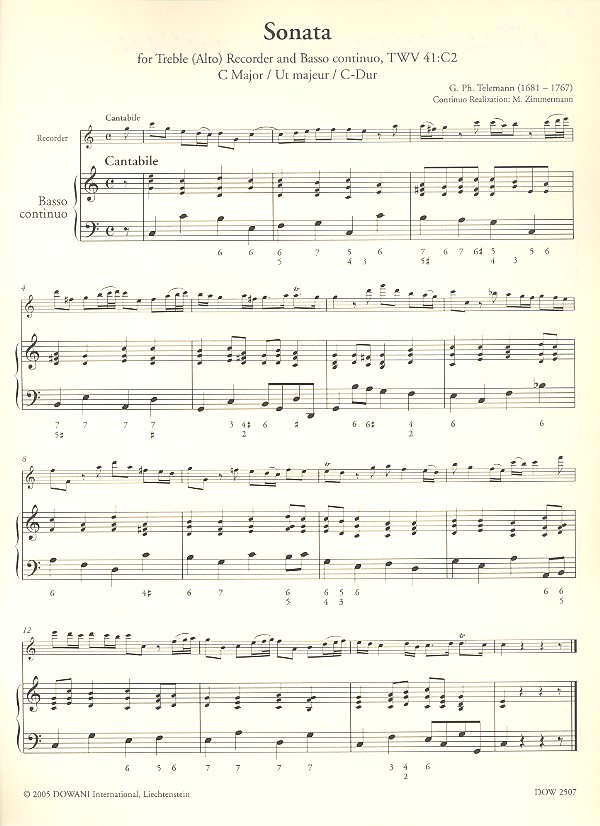 Sonate C-Dur TWV41:C2 für