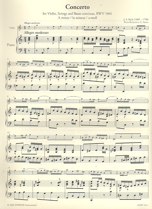 Konzert a-Moll BWV1041 für Violine, Streicher
