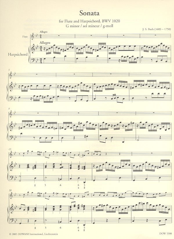 Sonate g-Moll BWV1020 (+CD)