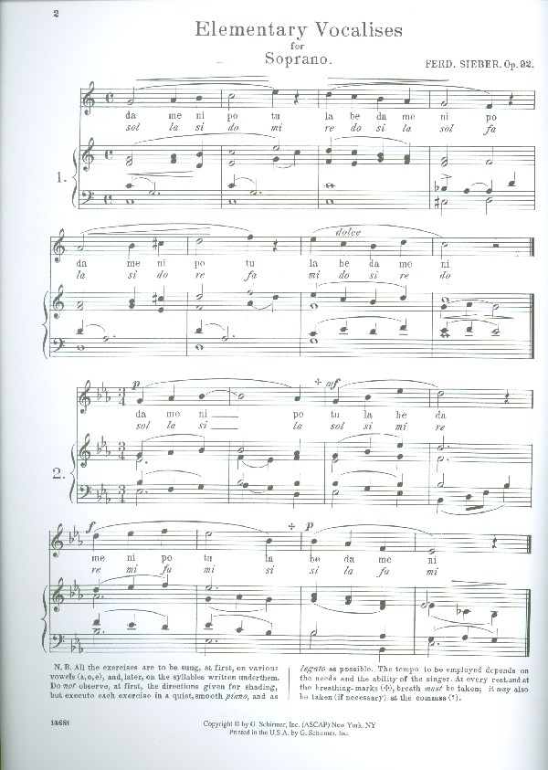 36 Vocalises op.92 for Soprano and piano