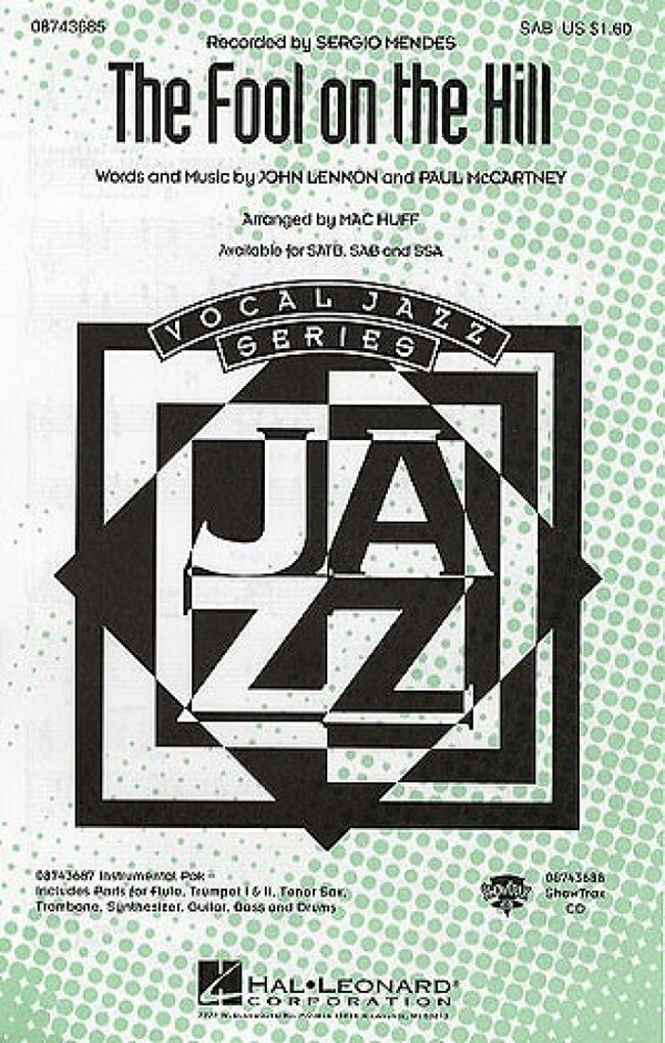 The fool on the hill for mixed chorus (SAB)