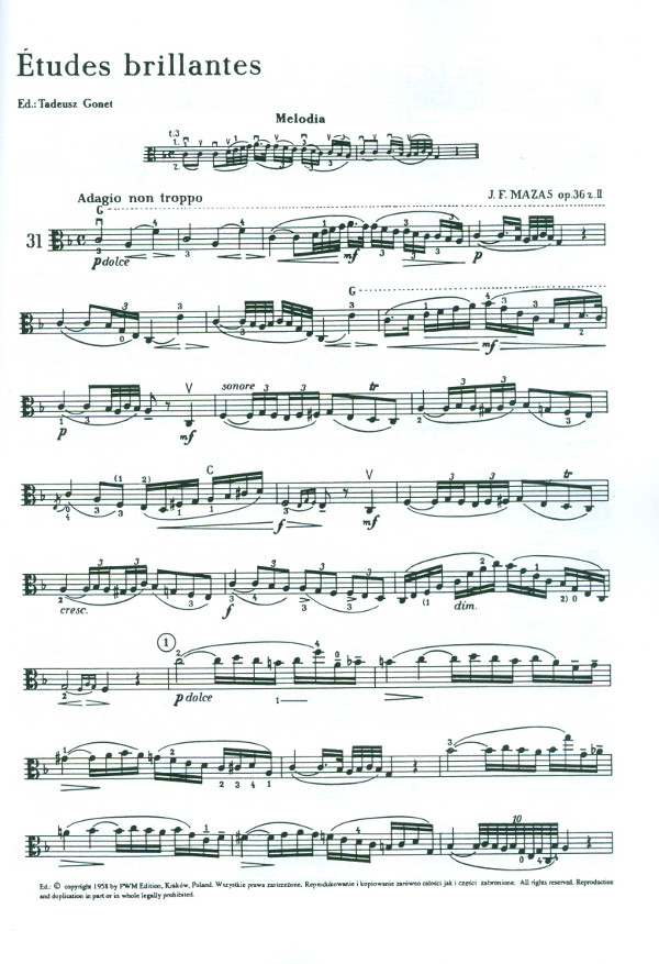 Etüden op.36 Band 2 für Viola