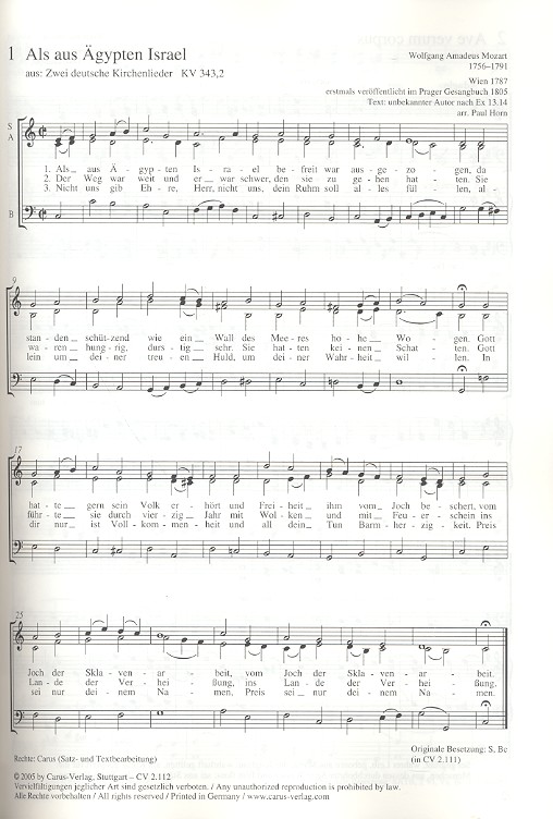 Chorbuch Mozart Haydn Band 2