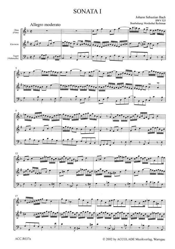 6 Triosonaten Band 1 (BWV525-527)
