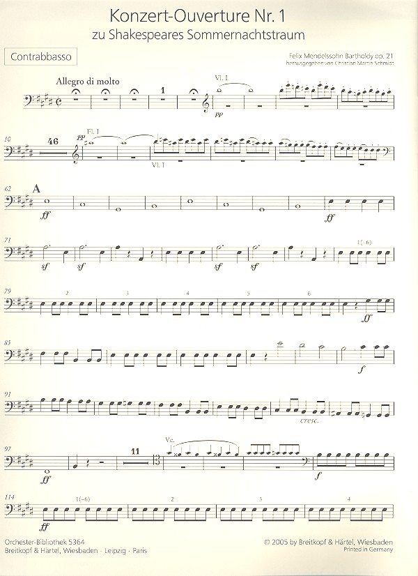 Konzert-Ouverture Nr.1 zu Shakespeares 'Sommernachtstraum' op.21