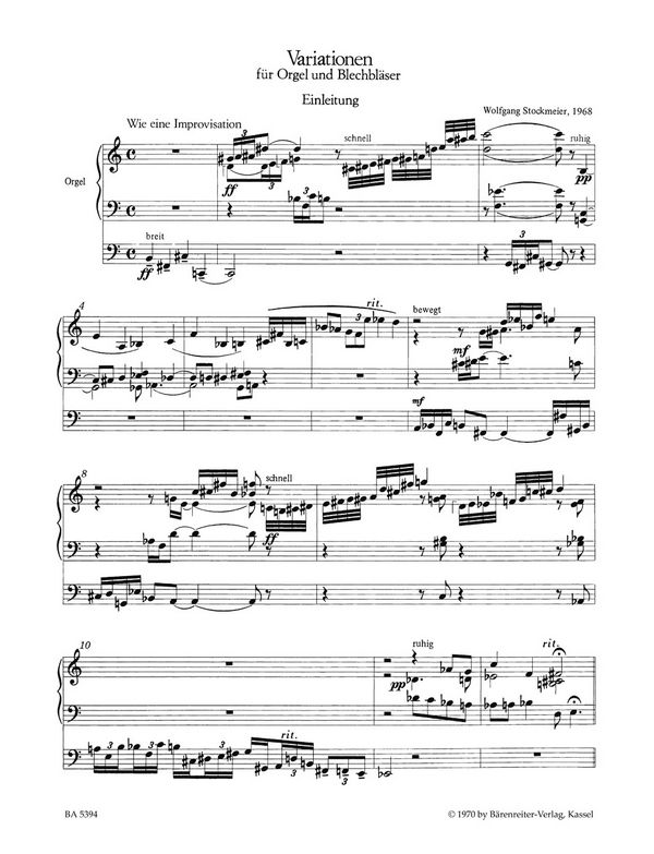 Variationen für Orgel,