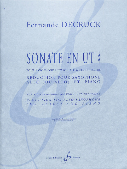 Sonate en ut pour saxophone alto ou alto et orchestre