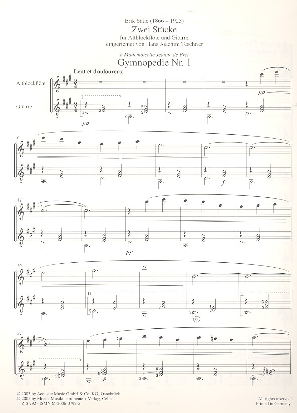 Gymnopedie Nr.1 und Gnossienne Nr.3