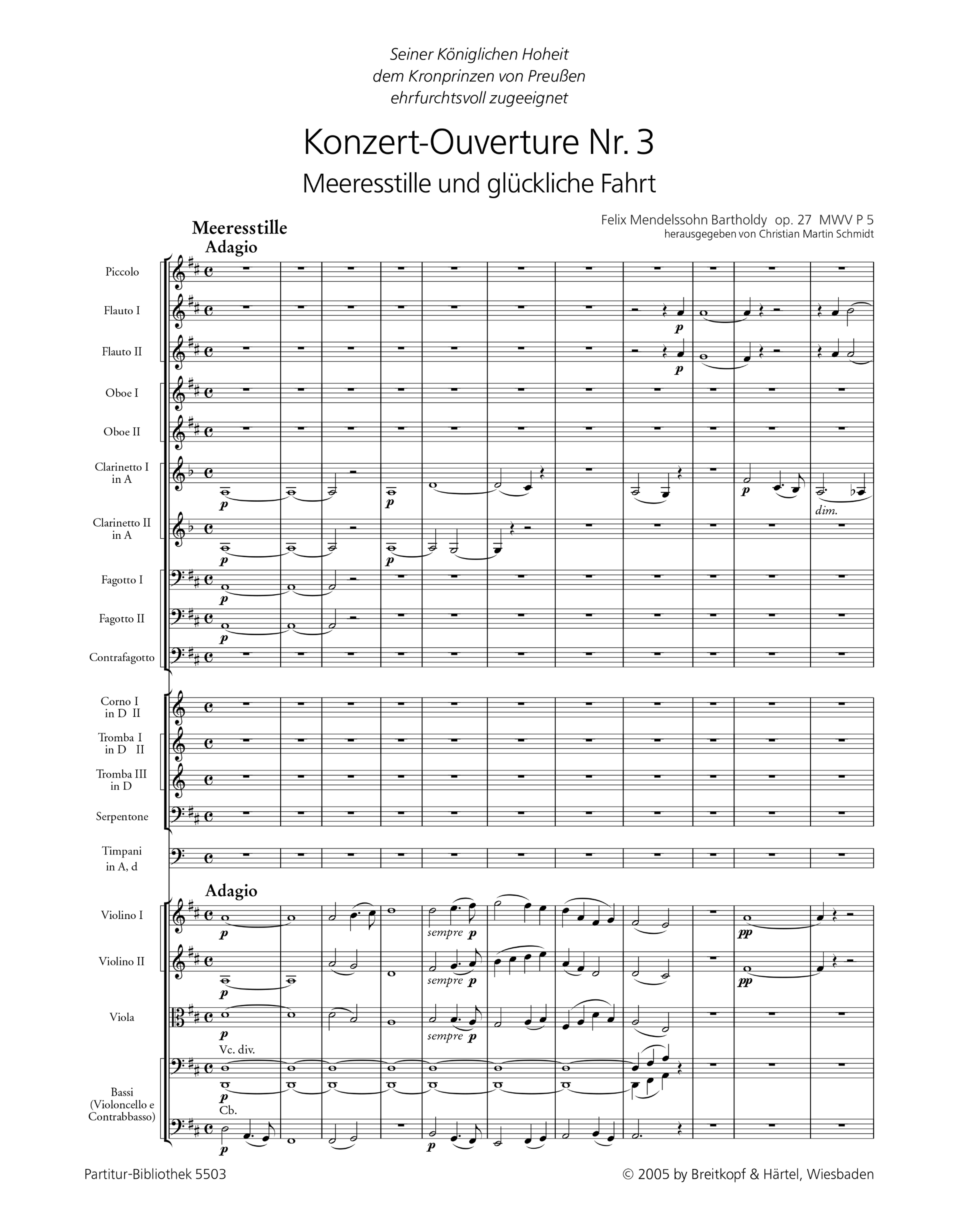 Konzert-Ouverture Nr.3 op.27 - Meeresstille und glückliche Fahrt