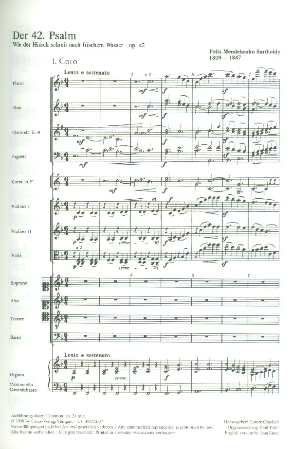 Wie der Hirsch schreit op.42 Psalm 42