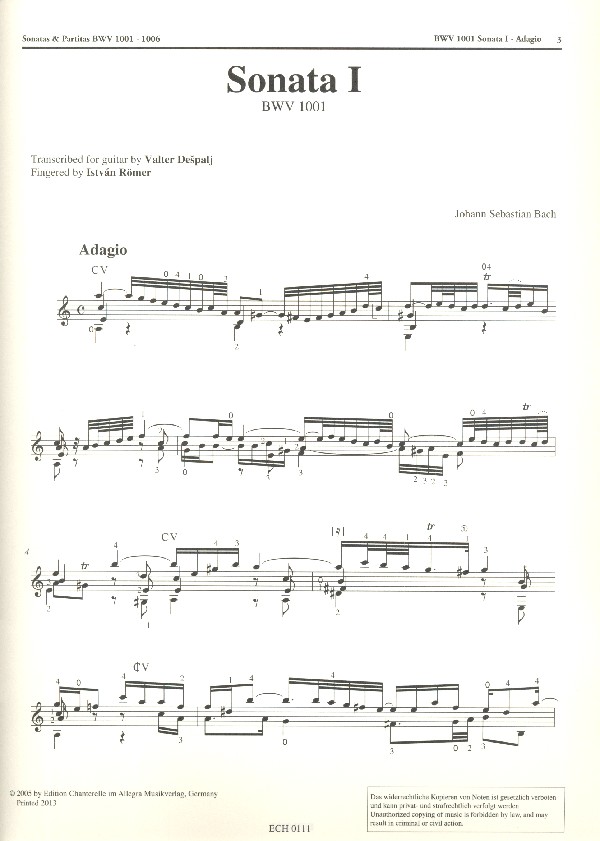 Sonatas and partitas BWV1001-1006