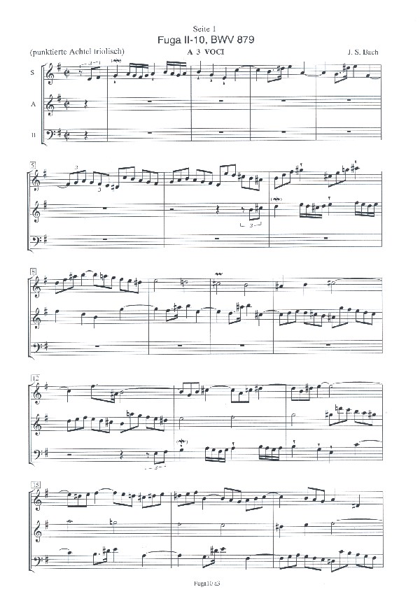 Fuge Nr.10 aus dem Wohltemperierten