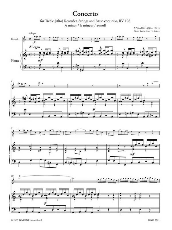 Konzert a-Moll RV108 (+Online-Audio)