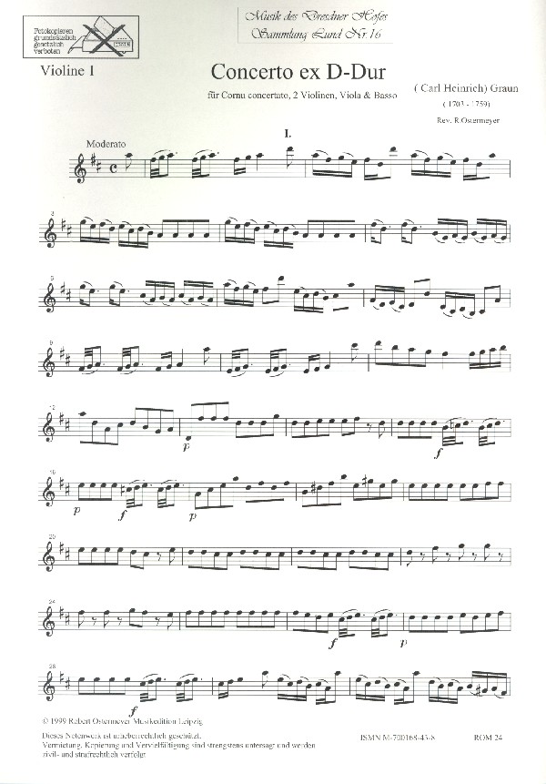 Konzert D-Dur für Horn, 2 Violinen,