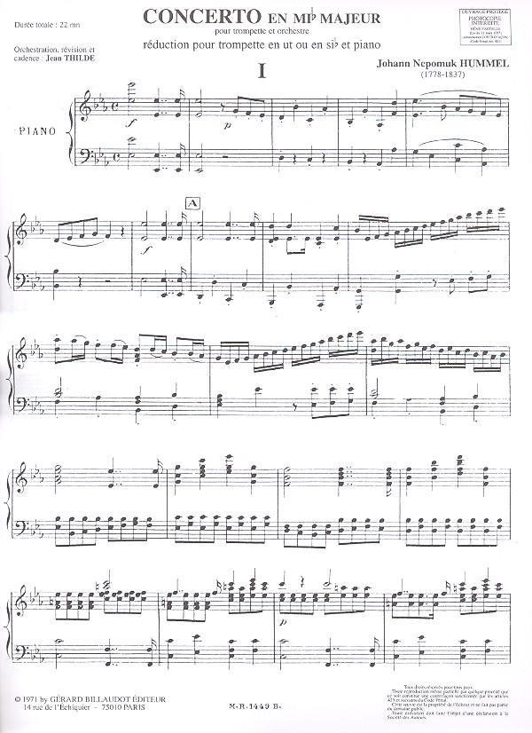 Concerto mi bemol majeur pour