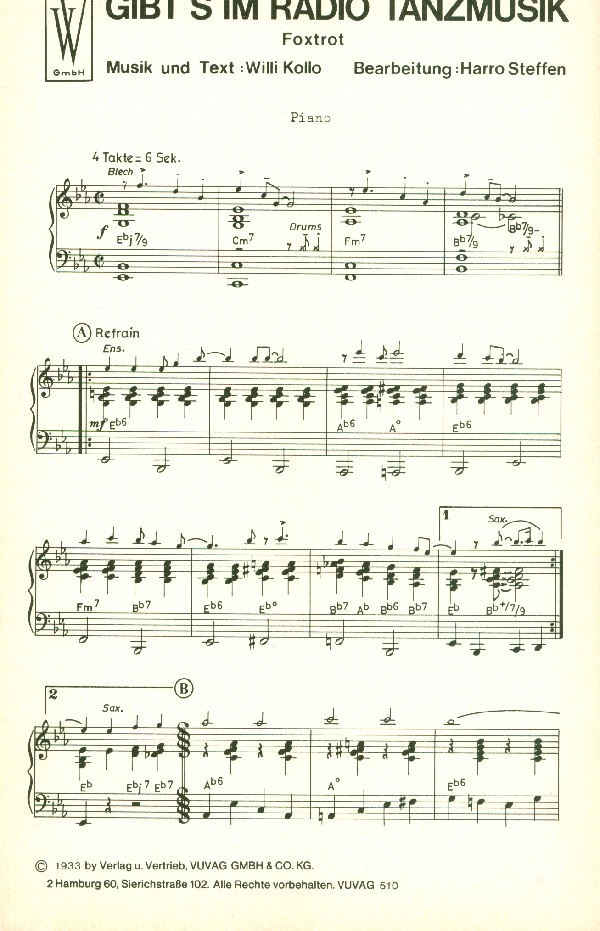 Gibt's im Radio Tanzmusik  und