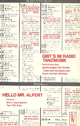 Gibt's im Radio Tanzmusik  und