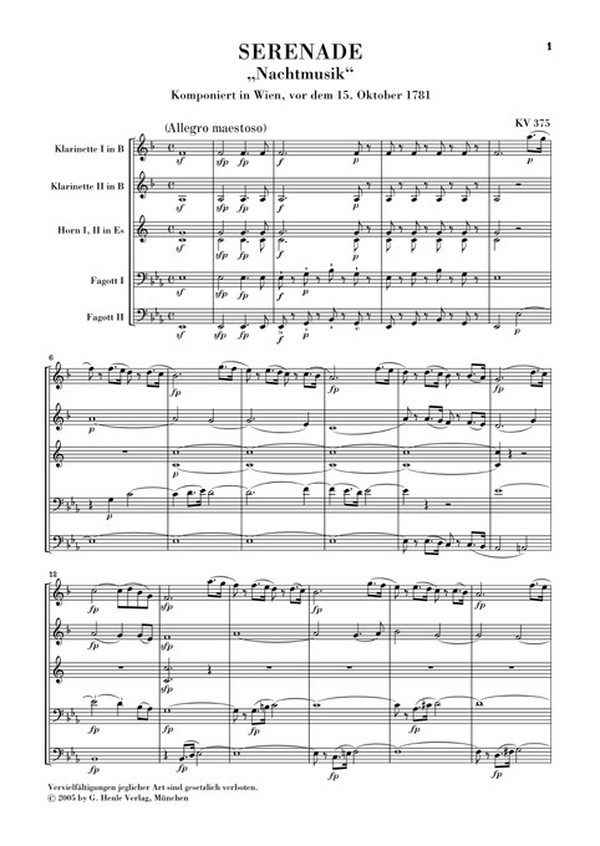 Serenade Es-Dur KV375