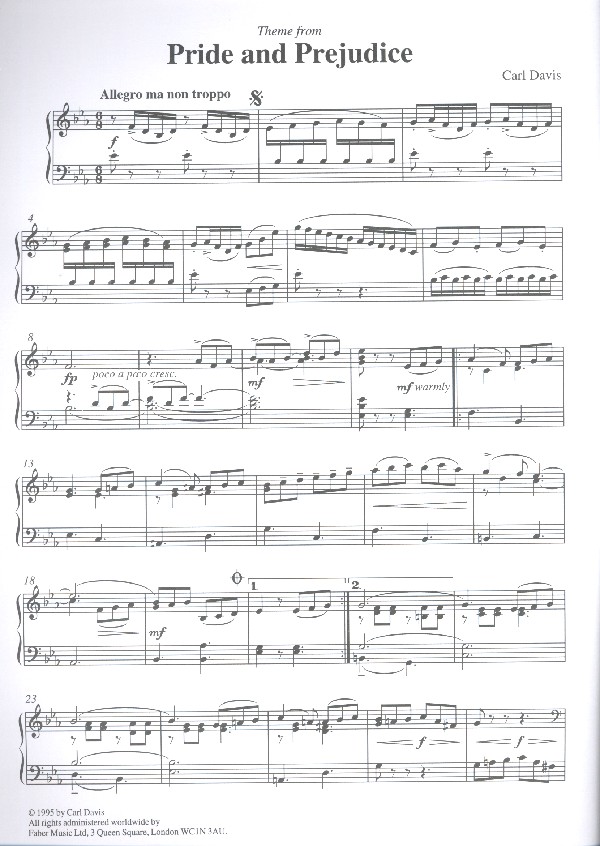 Pride and prejudice: for piano