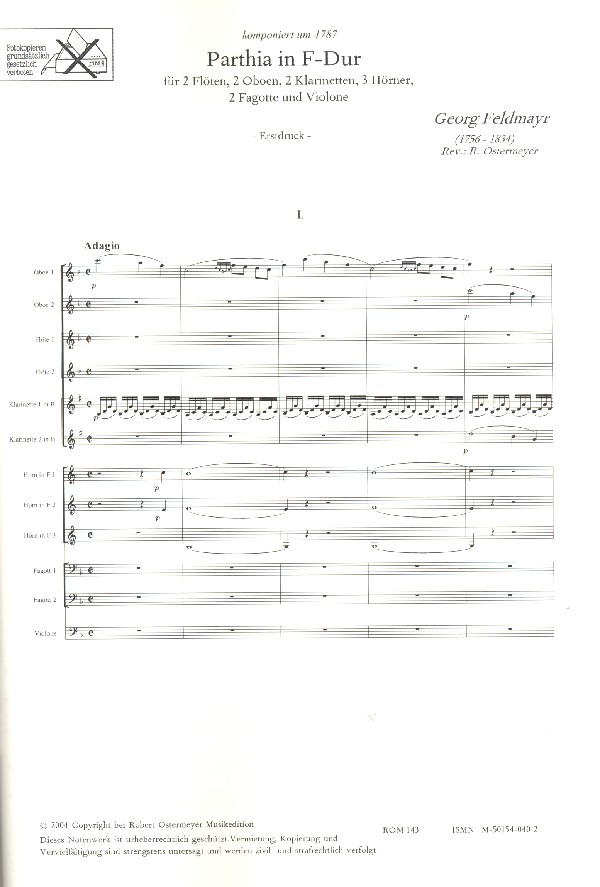 Parthia in F-Dur für 2 Flöten, 2 Oboen,