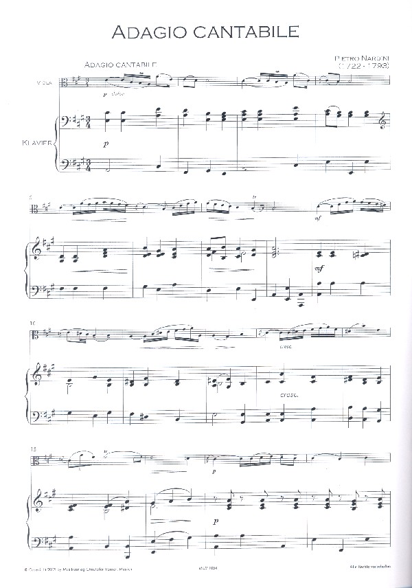 Adagio cantabile für Viola und Klavier